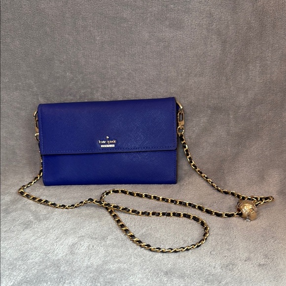♠️KATE SPADE♠️Nightlife Blue Cameron St Stormie Crossbody w/Unbranded Chain/EUC - Picture 1 of 12